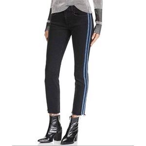Rag & bone Black Dre Denim Stripe Crop Jeans Size 23